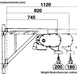 HE235 scaffold hoist extensions